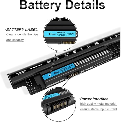 Miniatura 10 de SLE-TECH Batería MR90Y de 65 WH compatible con Dell Inspiron 3521 3721 5521 5721 14-3421 14-3437 14R-5421 14R-5437 17 Latitude14 3000 3540 Series