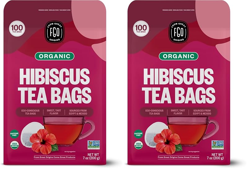 FGO Chá de Hibisco Orgânico, 200 sachês (pacote com 2)