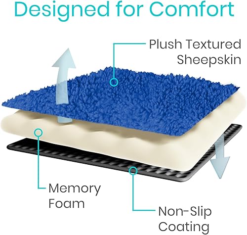 Miniatura 39 de Vive Mobility Funda para rodillera para patineta, cojín de espuma viscoelástica de piel de oveja suave para adultos, accesorio para rodillos