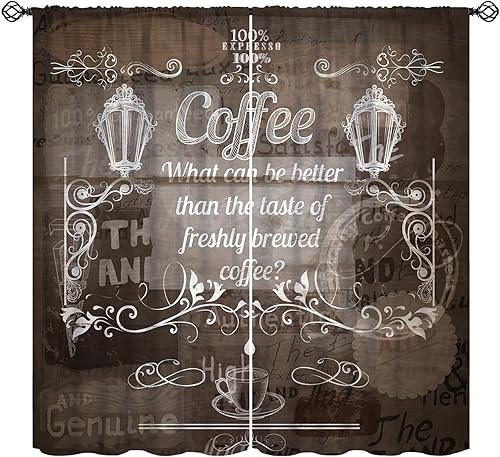 Miniatura 10 de Cortinas rústicas de cocina de granja, hojas verdes florales de primavera, cortinas retro de tablones de madera campestre para dormitorio, comedor,