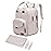 Qualyphant Large Diaper Bag Backpack for Two Kids Twins - Expandable Baby Bag (26-36L), Dual Big Compartments - Includes Changing Pad & Stroller Straps, Unisex Beige