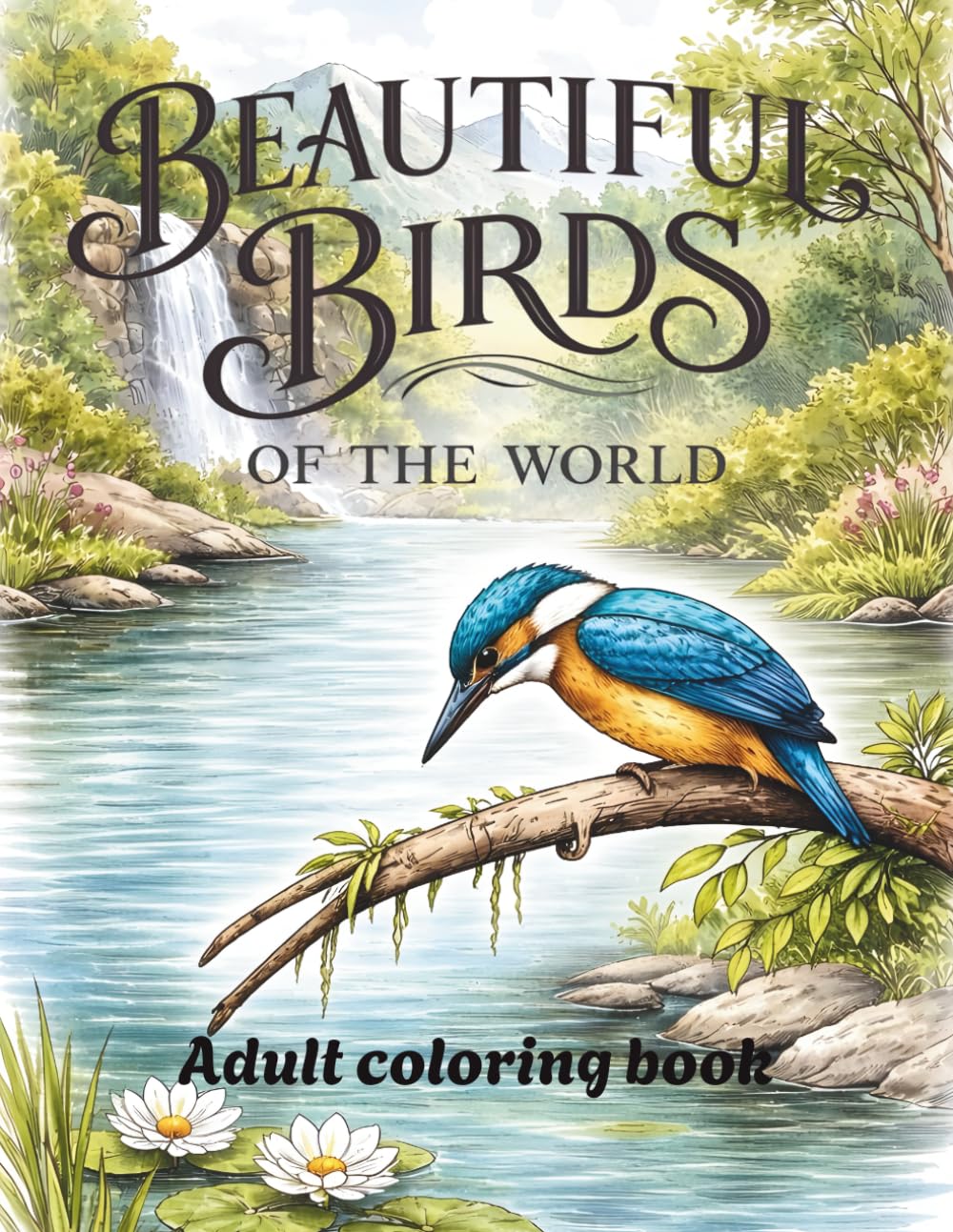 Bird Coloring Book for Adults: 60 Realistic Birds of the World in Their Natural Habitats