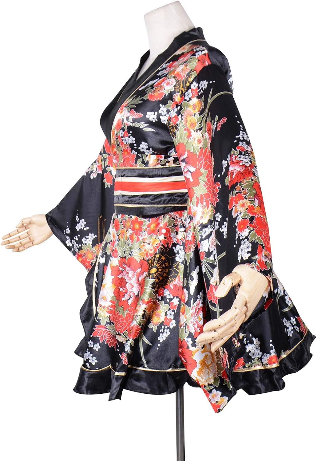 Kimono Costume Adult Japanese Geisha Floral Patten Gown Blossom Bathrobe Sleepwear With Obi Belt