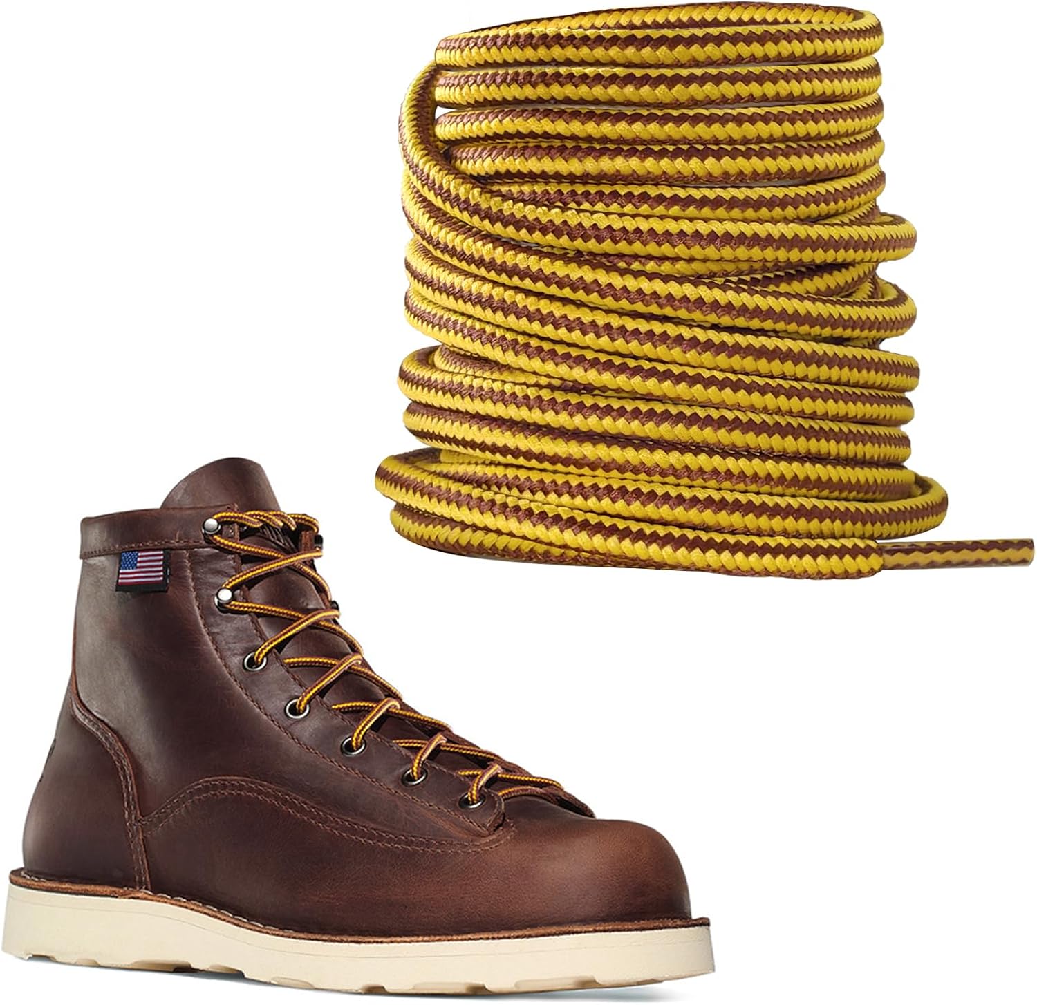4.5mm Boot Laces for Danner, 3/16" Outdoor Heavy Duty Work Hiking Shoelaces Replacement Shoe Strings