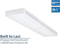 Vista 6 de NICOR Iluminación LED envolvente regulable de 4 pies con lente acrílica prismática en 4000K (ACW-20-4S-UNV-40K)