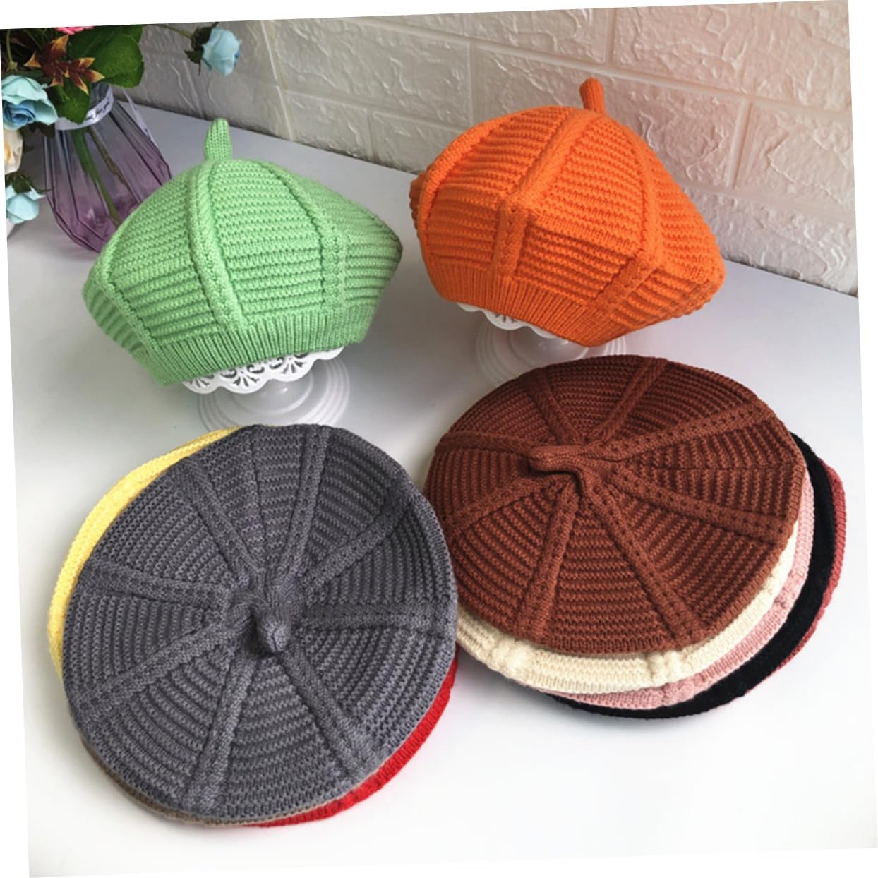 LIFKOME 3pcs Boy Girl Wool Beret Hat Solid Color Weaving Beanie for Girls Lightweight Stylish Autumn Accessory for Everyday Wear and Fashionable Outfits