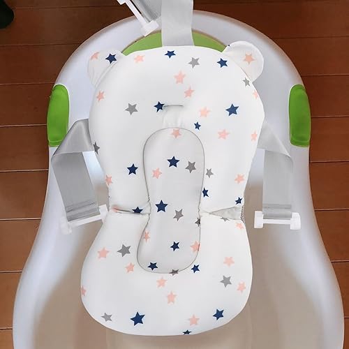 Miniatura 8 de Cojín flotante de malla con soporte para ducha con cabeza y cuello, protección para la espalda, antideslizante, para recién nacido, asiento de baño