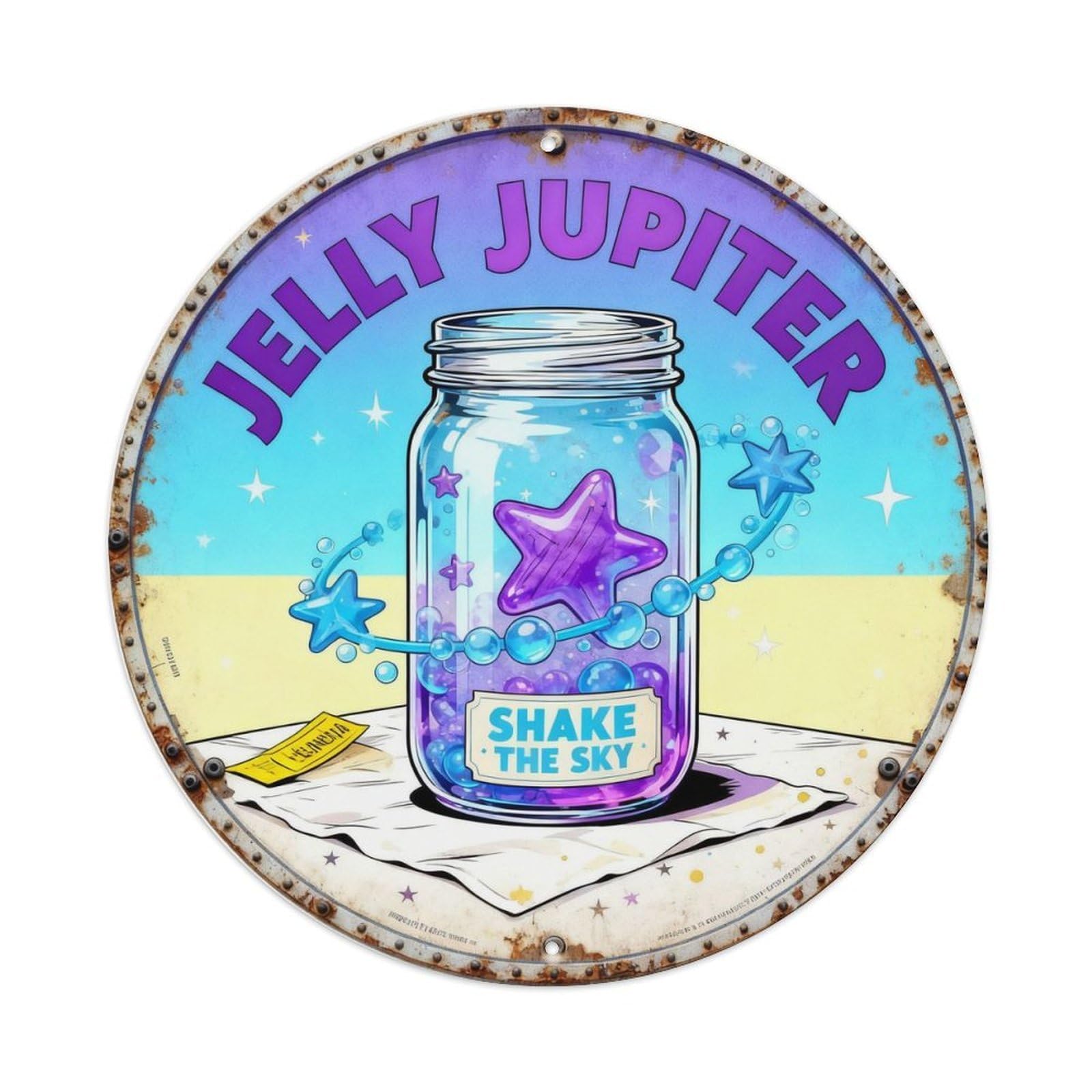 Jelly Jupiter Sign Metal Tin Sign Plaque