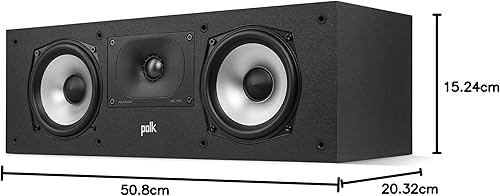 Miniatura 88 de Polk Monitor XT35 - Altavoz delgado de canal central, certificado de audio de alta resolución, compatible con Dolby Atmos y DTS:X, tweeter
