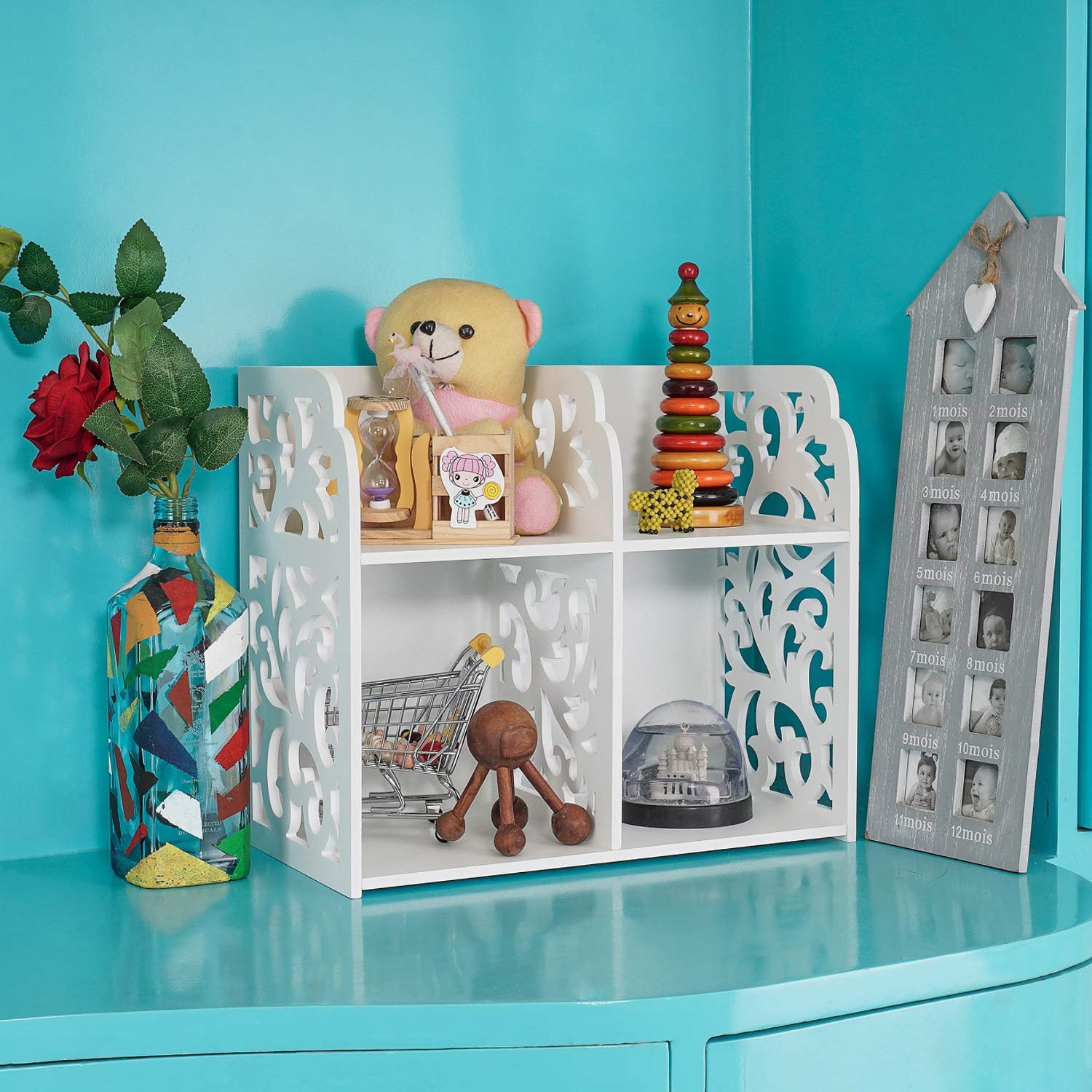 SS Arts Engineered Wood Multi Purpose Desktop Storage Rack Kitchen Bathroom/Office (White)-image-14