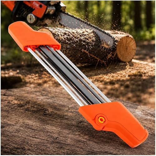 2-in-1 Chainsaw Sharpener for Black+Decker Alligator LP1000, Dual-Handle Filing Guide for Chain Cutters and Depth Gauge Maintenance,Orange