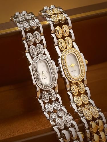 Miniatura 6 de BESTKANG Delicados relojes para mujer, estilo vintage, pulsera de diamantes de imitación, reloj de pulsera de lujo pequeño ovalado de cuarzo para