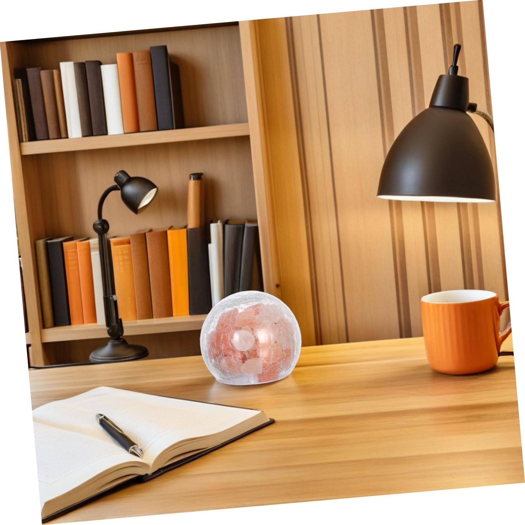 Lampe de Sel de L’himalaya en Cristal, Veilleuse Décorative