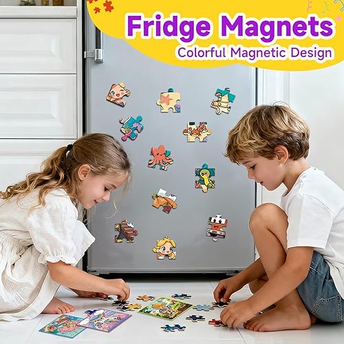 Miniatura 5 de Paquete de 24 recuerdos de fiesta de San Valentín para niños, rompecabezas magnéticos a granel para niños pequeños de 3 a 5 años y niños de 4 a 8