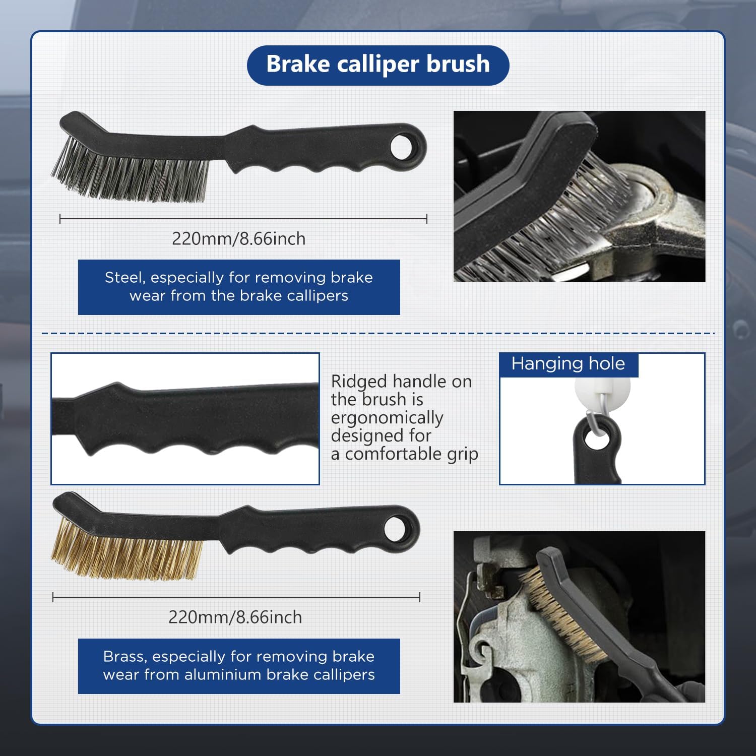 15PCS Brake Drum Tool Kit, Professional Drum & Disc Brake Tool Set Drum Brake Spring Tool with Brake Spring Pliers/Compressor/Puller Drum Brake Adjustment Tool Brake Spring Remover and Installer