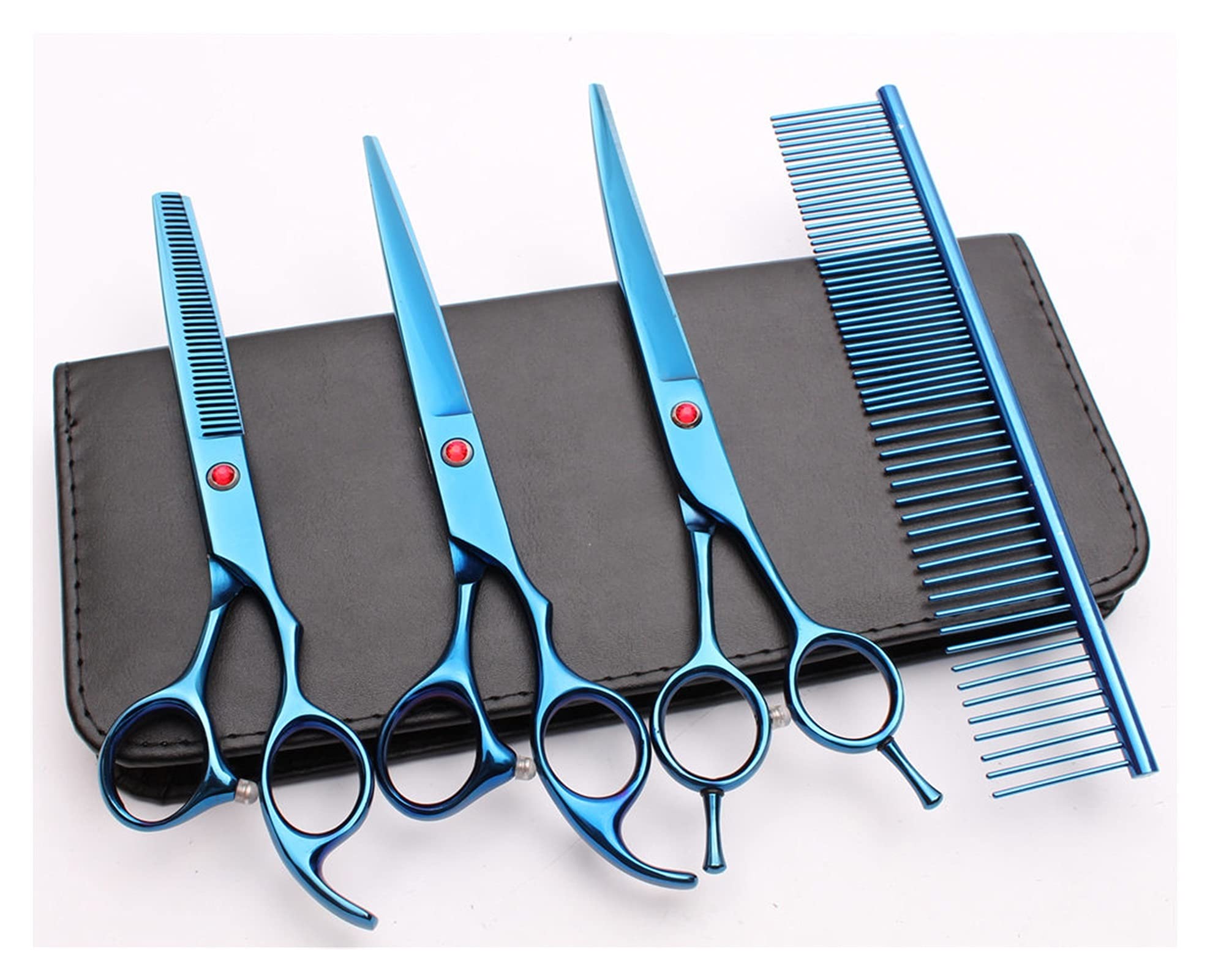 Forbici da Toelettatura da 7 Pollici, Set di Forbici Professionali per Peli di Animali, Forbici per Tagliare I Capelli degli Animali Domestici(Geel-B)