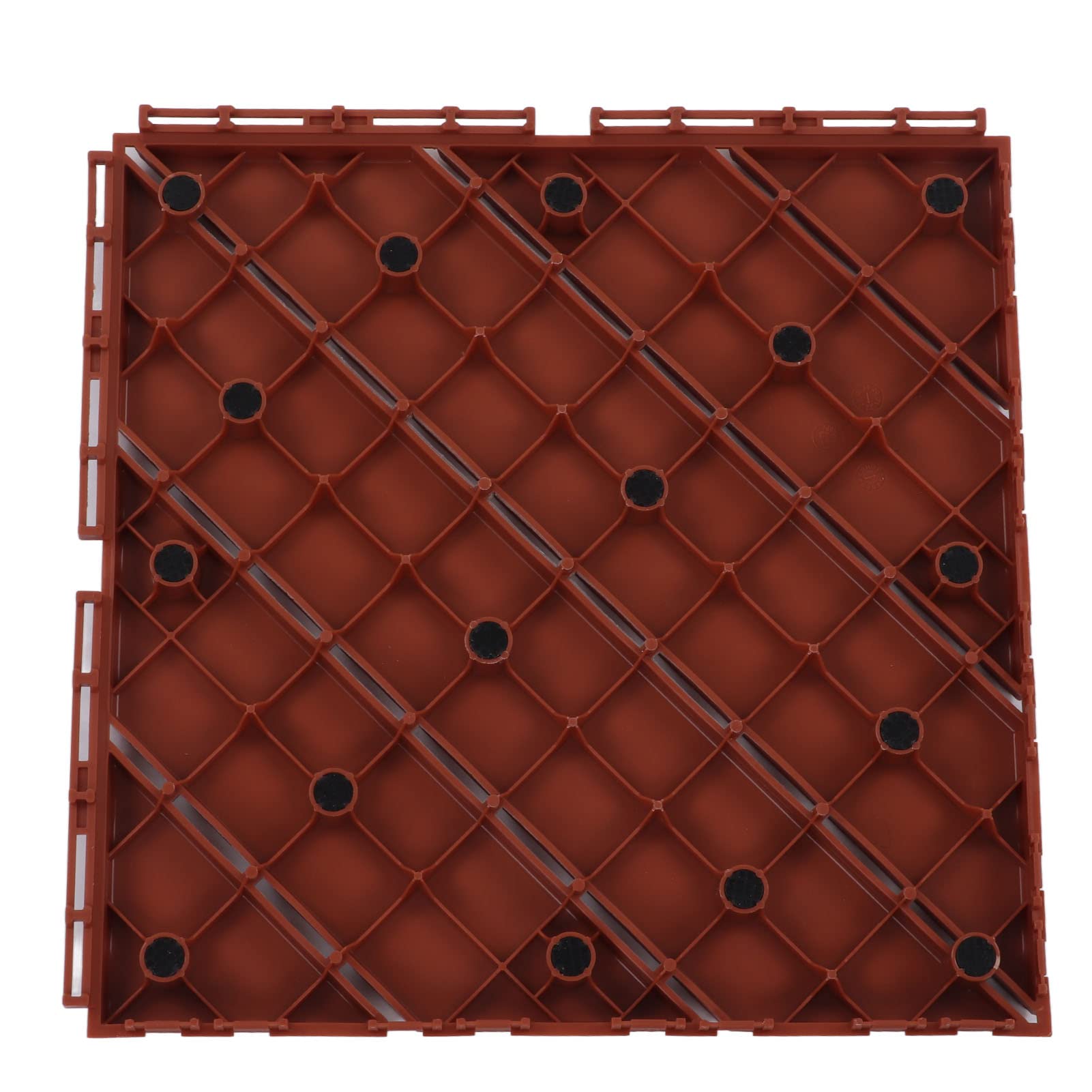 Azulejos de plataforma de plástico a prueba de agua Fuerte fuerte duradero para exteriores para el jardín de la cubierta de patio junto a la piscina 30 PC Material PP 300x300x20 mm (Marrón)