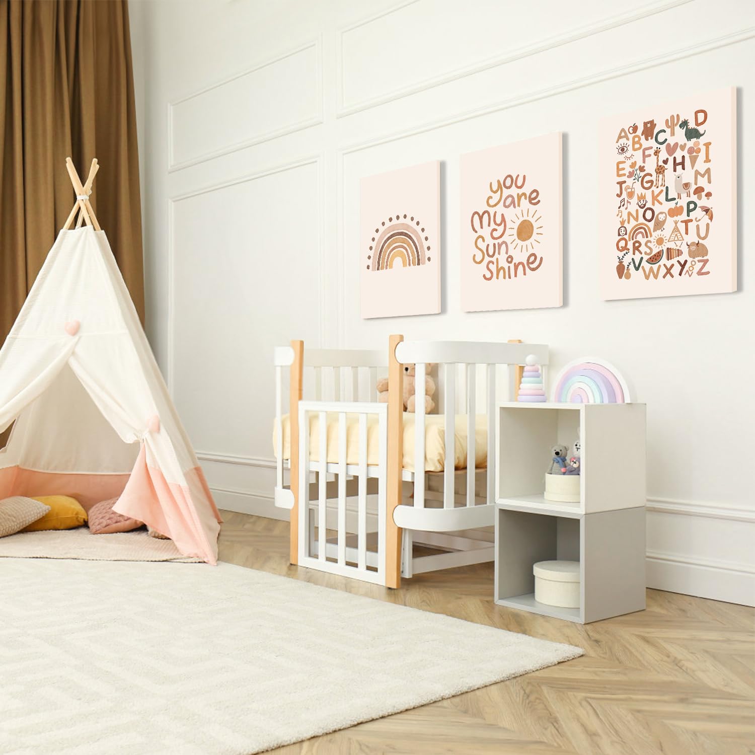 Arte murale per camera da letto sopra il letto, arte delle nuvole, set