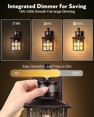 Miniatura 3 de VIANIS ORB - Luces exteriores con sensor de movimiento para montaje en pared, linterna exterior impermeable del atardecer al amanecer para casa,