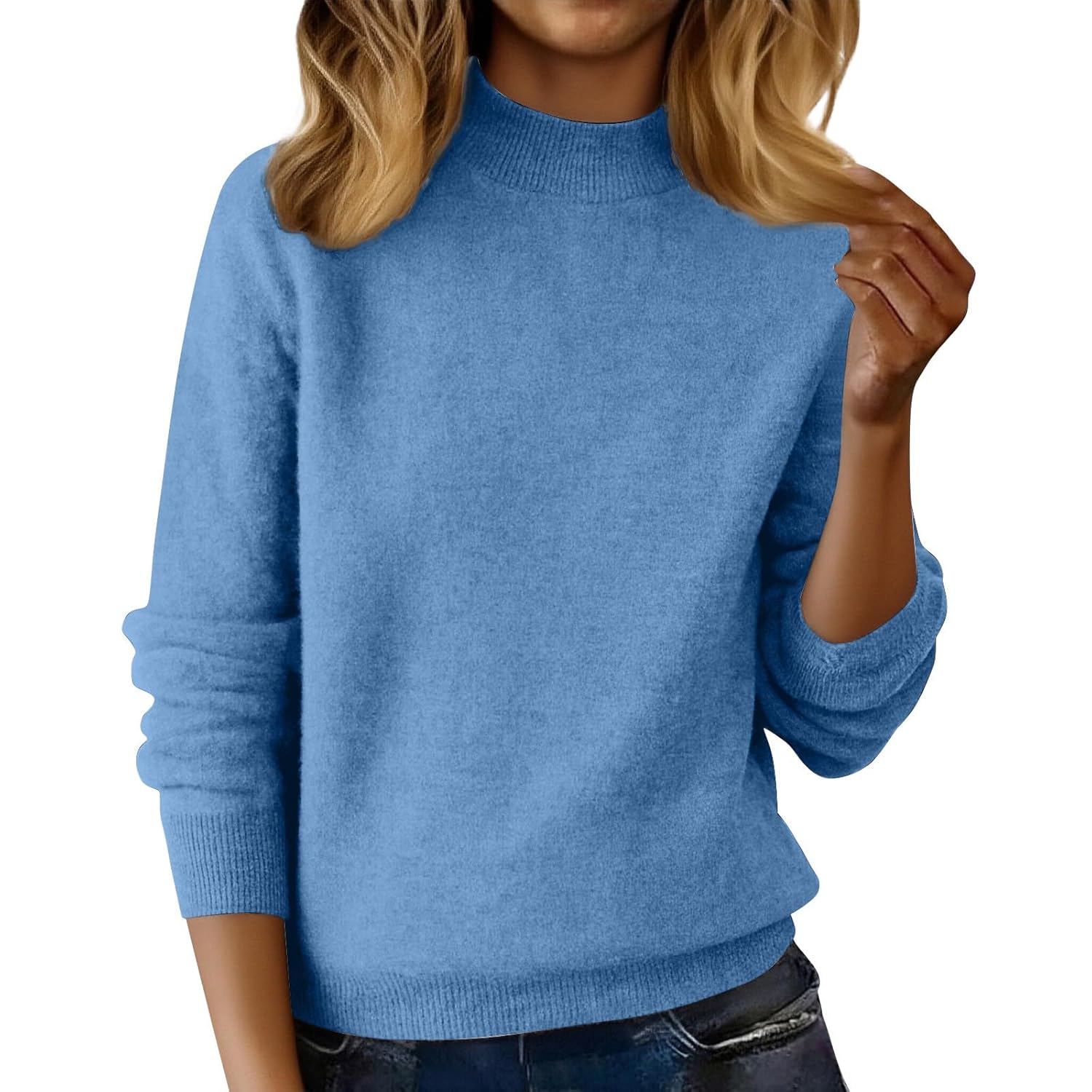 Cozy Cashmere Sweaters for Women Warm Soft Wool Pullover Outfits 2025 Fall Winter Casual Plus Size Knitted Sweater