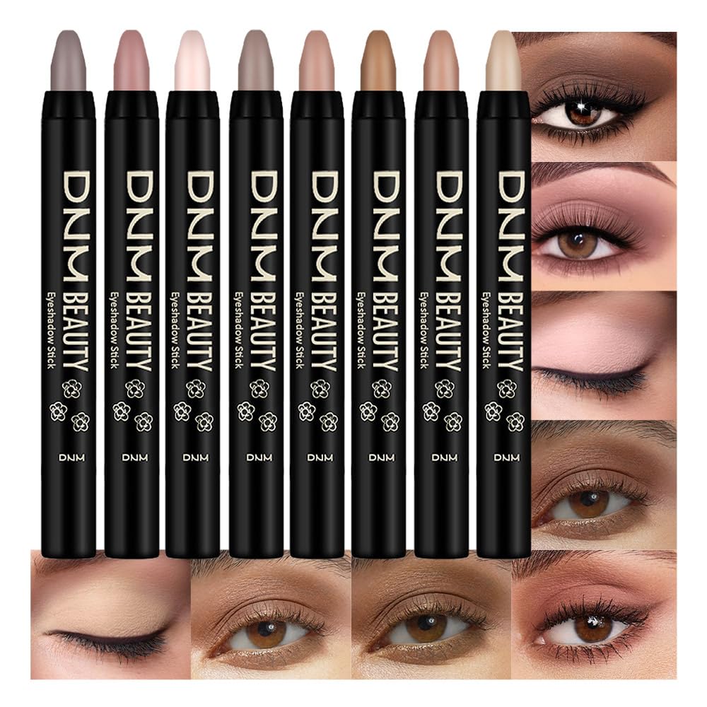 8Pcs Cream Eye Shadow Sticks Set, Matte Eyeliner Pencil Eyeshadow Palette Makeup, Eye Hig…