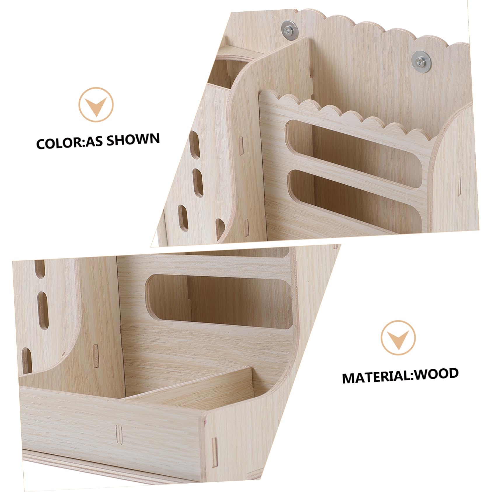 Râtelier à Lapins en Bois Beige, Support Suspendu, Facile à Nettoyer