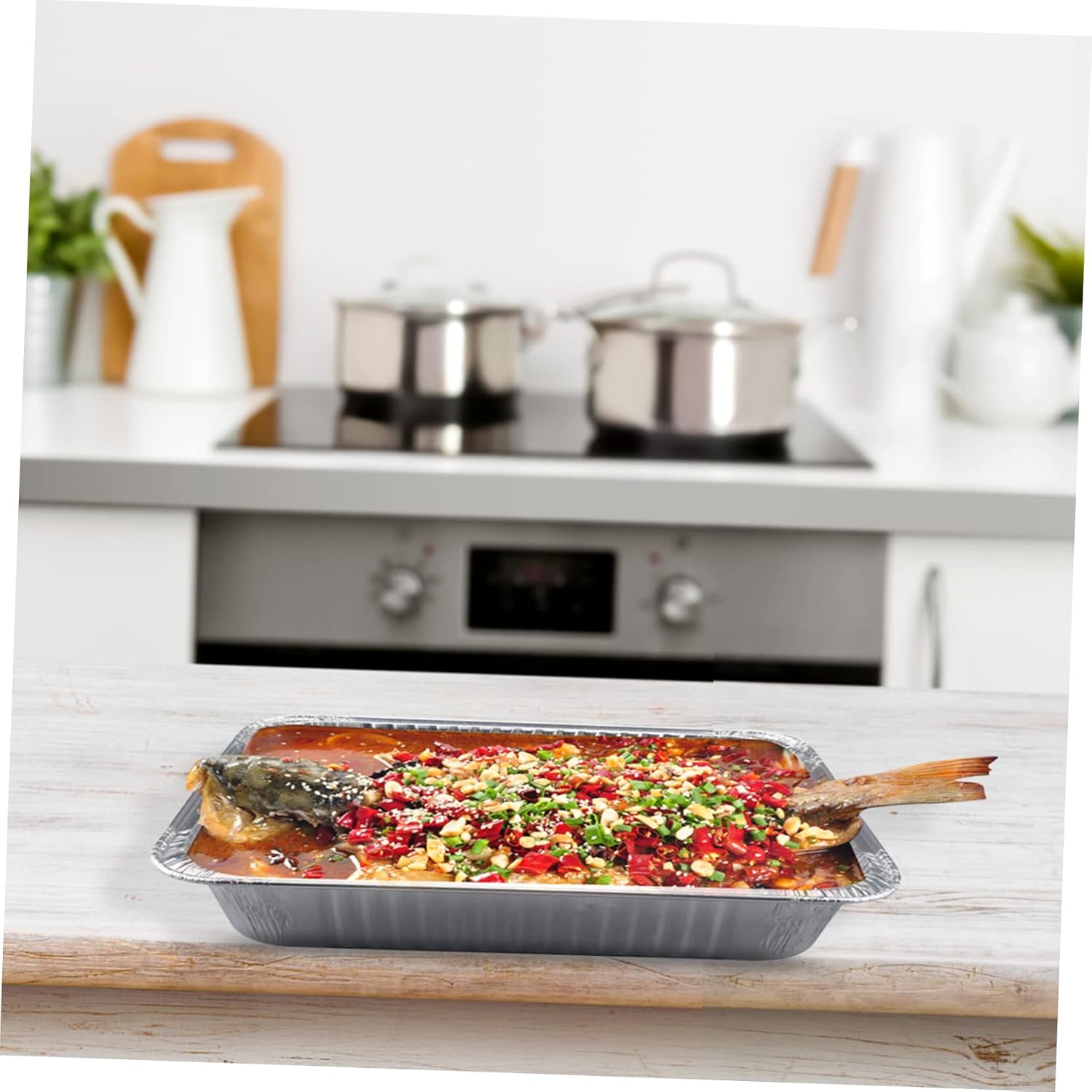 15sets Foil Pans Lids Disposable Foil Barbecue Boxes for Catering Takeout Food Storage Containers for Grilling Baking Recyclable and Sturdy