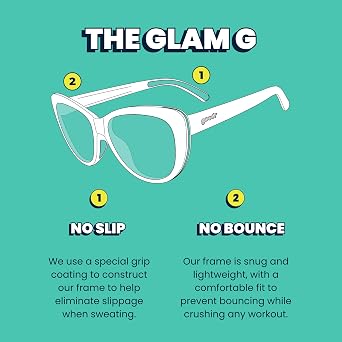 goodr It's Noir, Darling Polarized Sunglasses , Medium Sized (Glam G), Black Solid Frames with Black Gradient Lenses, Light Gold Accents, UV400 Protection, No Slip, No Bounce