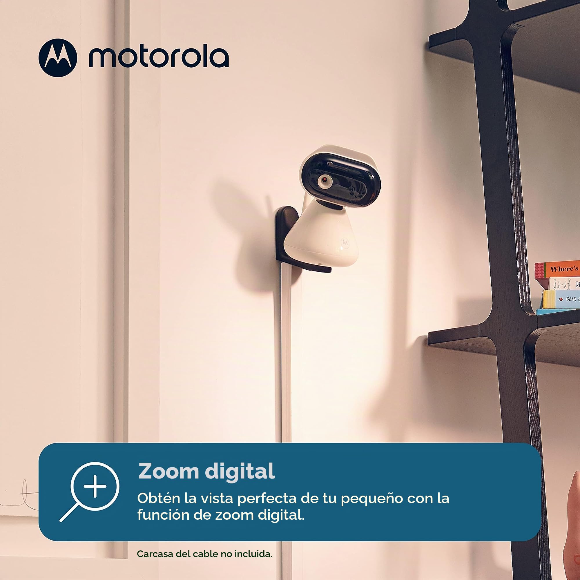 Motorola Nursery PIP1500 Vigilabebés con Cámara, Unidad de Padres de 5 pulgadas, Comunicación Bidireccional, Temperatura Ambiente, Visión Nocturna por Infrarrojos, Alcance de 300 m
