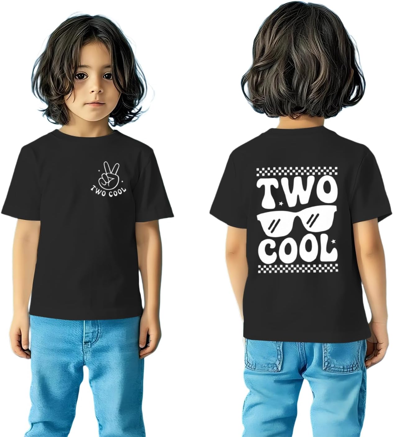 Two Cool Birthday Shirt 2nd Birthday Boy Grils Tshirt Girls Boys T-Shirt Girls 2 Years Old B-Day Party Tee Tops