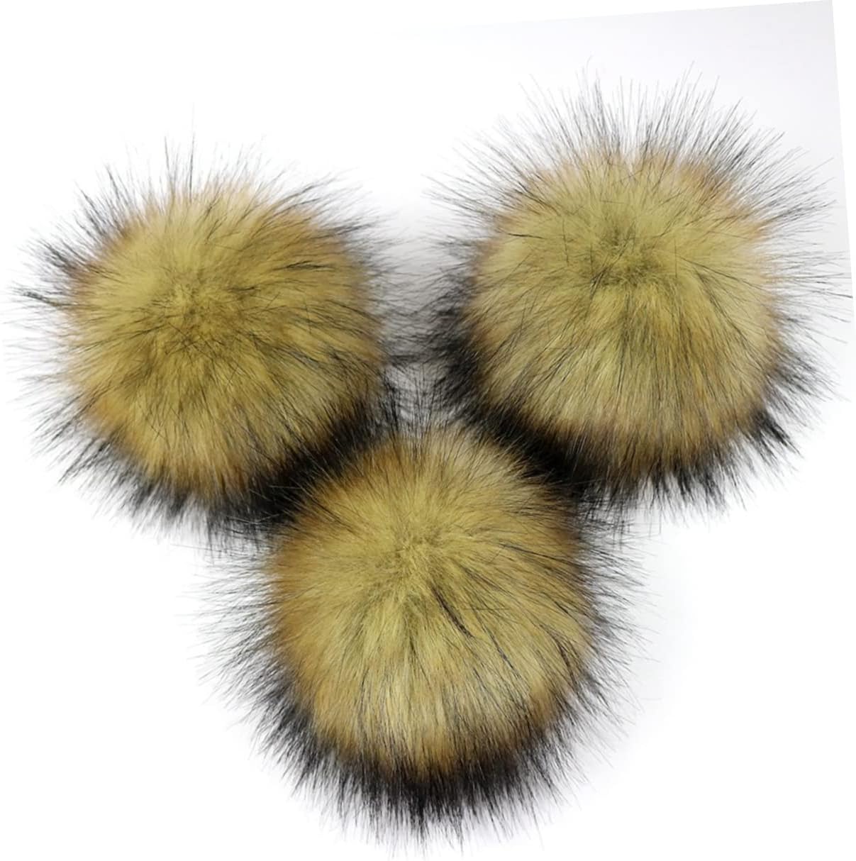 KOMBIUDA Fur Ball Accessories 12pcs 10cm Soft Fluffy Faux Fur Pompoms Hidden Button Versatile for Hats Bags Shoes Keychains