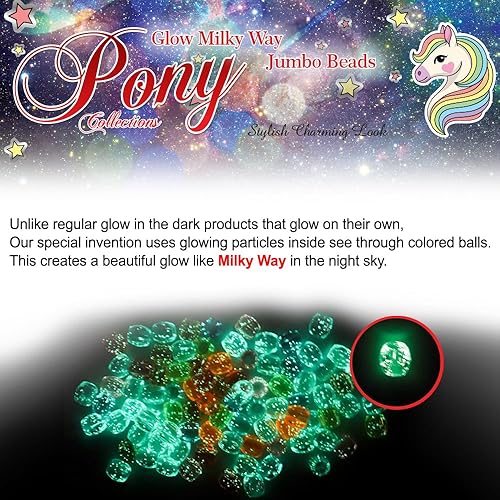 Miniatura 9 de Kit de 126 piezas de joyería de cuentas, bricolaje, trenzar el cabello, pulsera, adornos, manualidades, poni redondo jumbo (rosa perla surtido)