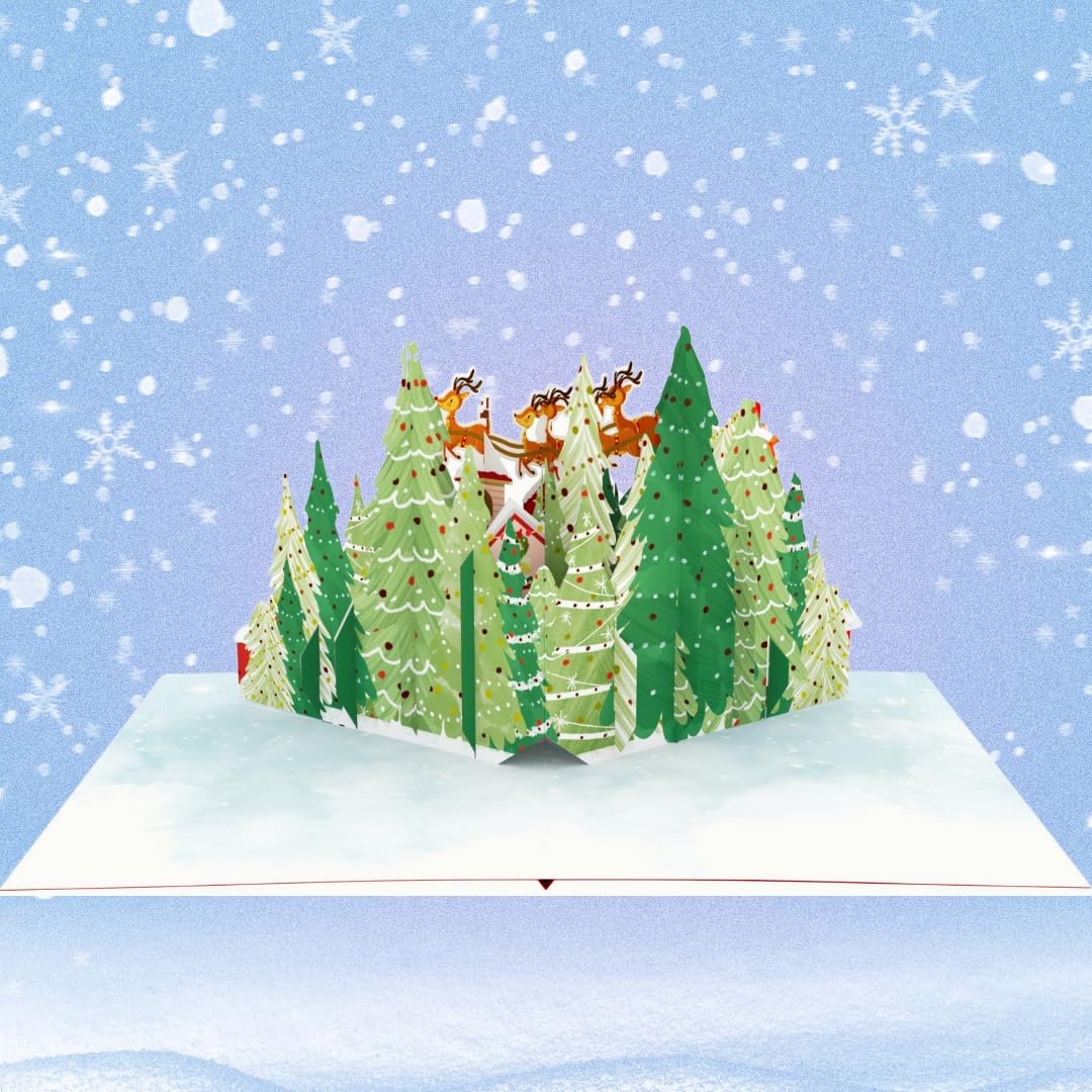 Cartes De Noel Avec Enveloppes Carte D'invitation,14--Cartes De Vu0153ux 3d Pop-up Pour Vacances, Boîte En Cartes Voeux Noel