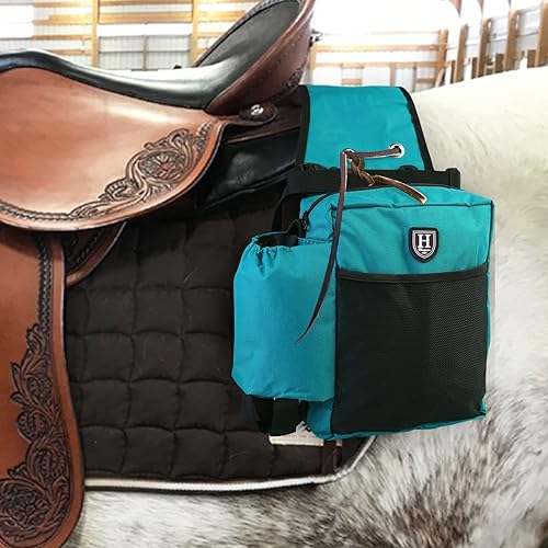 Vista 29 de Harrison Howard Equestrian Western Saddle Bag Nylon Botella de agua/engranaje Portador Conveniente Saddle Bag Negro