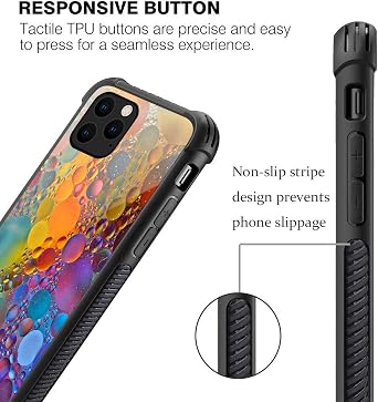 iPhone 12 Pro Maxケース、カラフルなドロップマーブル iPhone 12 Pro Maxケース、男の子用、9H強化ガラスグラフィックデザイン耐衝撃、耐スクラッチ性強化ガラスケース Apple iPhone 12 Pro Max用