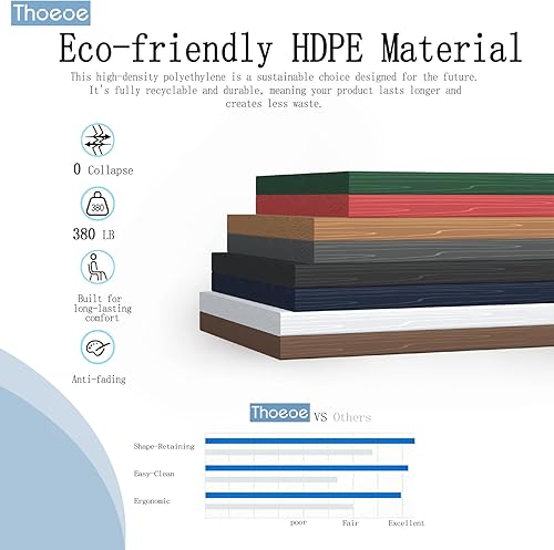 Miniatura 4 de Silla Adirondack plegable, sillas Adirondack de HDPE para todo tipo de clima, sillas de plástico para exteriores con soporte para tazas, madera