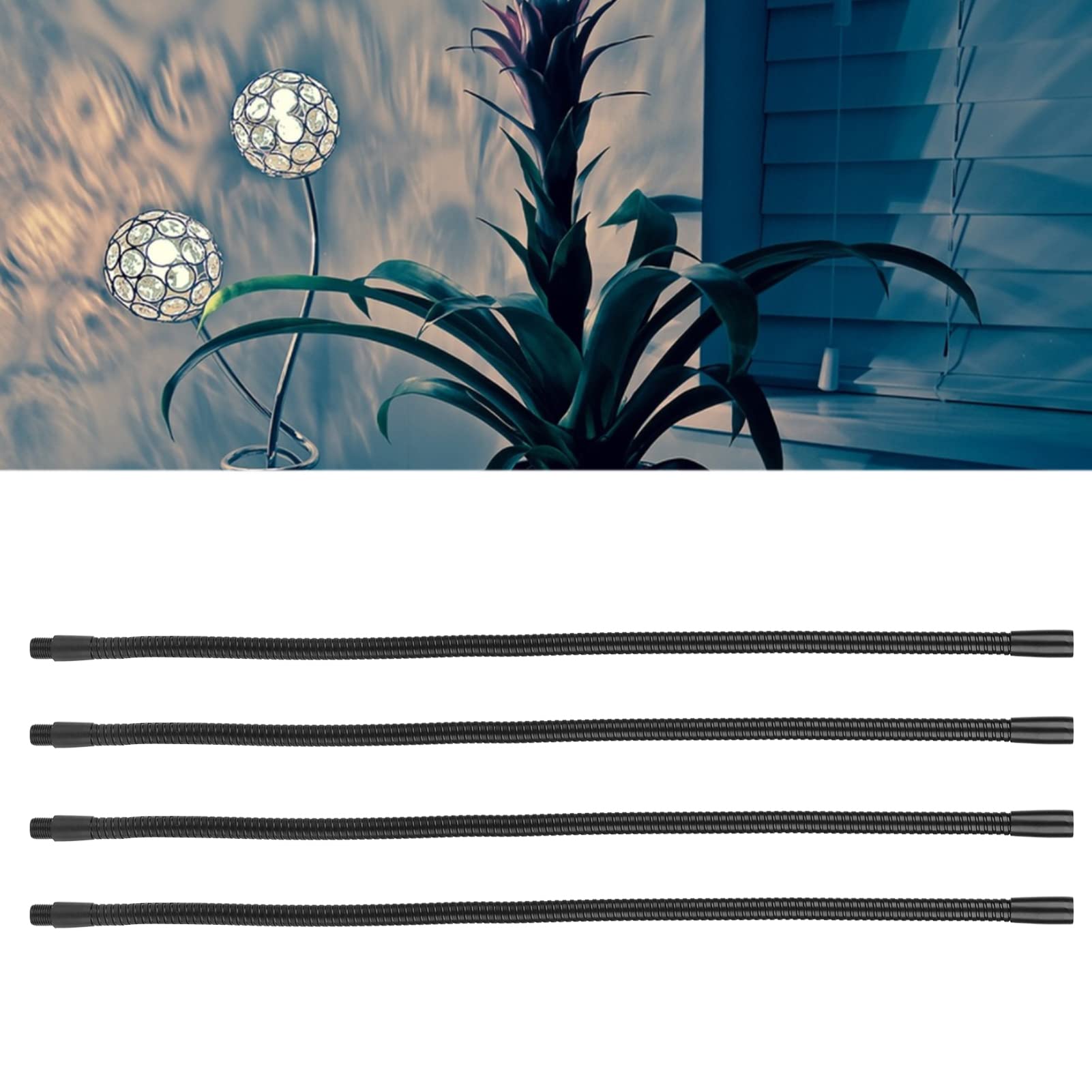 Tubo Flessibile Per Lampada A Collo Di Cigno - 4 Pezzi, 10mm, Alluminio, 45cm