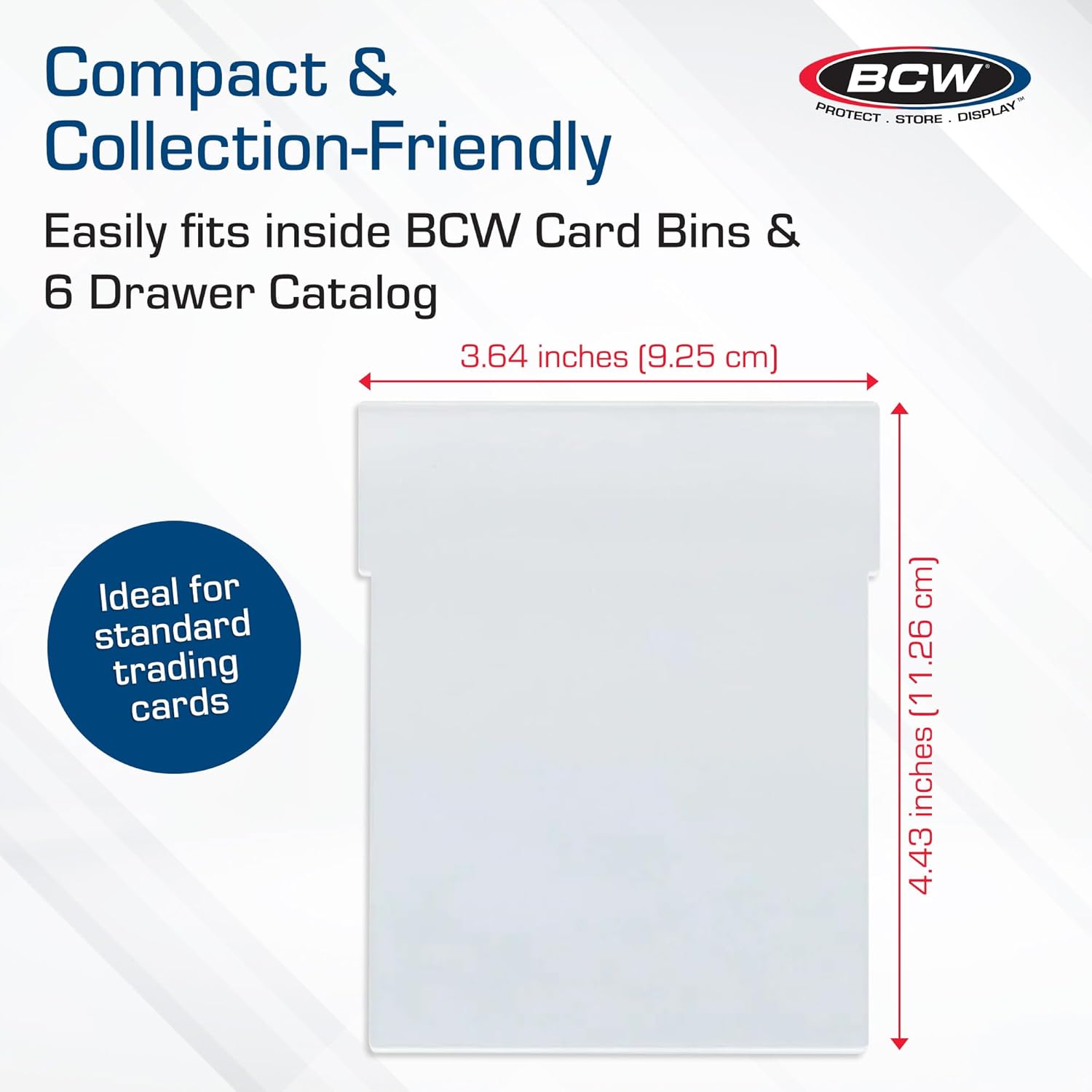 BCW Translucent Card Partitions - 12 Pack | Frosted Plastic Card Dividers for Card Bins & 6 Drawer Catalog | Trading Card Storage Organizer | Durable Card Box Dividers