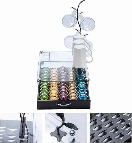 Vista 7 de Rice rat para Nespresso Pod Holder Vertuo Pod Storage Vertuo Capsule Cajón para portavasos (50 cápsulas)