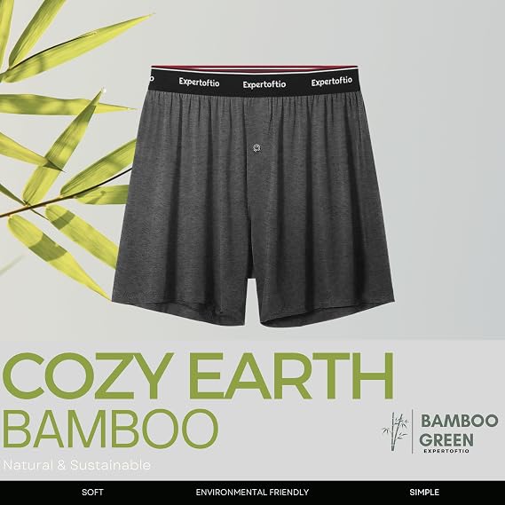 Boxers for Men Viscose from Bamboo Men's Underwear Boxer Shorts Breathable Mens Boxer, Loose Fit 7 Pack, No Logo