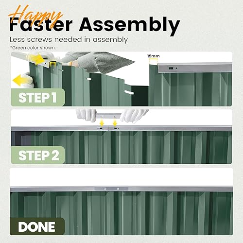 Miniatura 2 de KING BIRD Cama de jardín elevada galvanizada de 68 x 36 x 24 pulgadas, caja de metal de acero elevado para verduras de raíces profundas, flores, kit