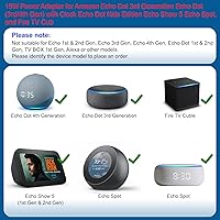 Vista 2 de Yaxa Echo Dot 3rd/4th Gen Power Adapter with Clock, Kids Edition, Show 5, Spot, Fire TV Cube AC/DC Adapter