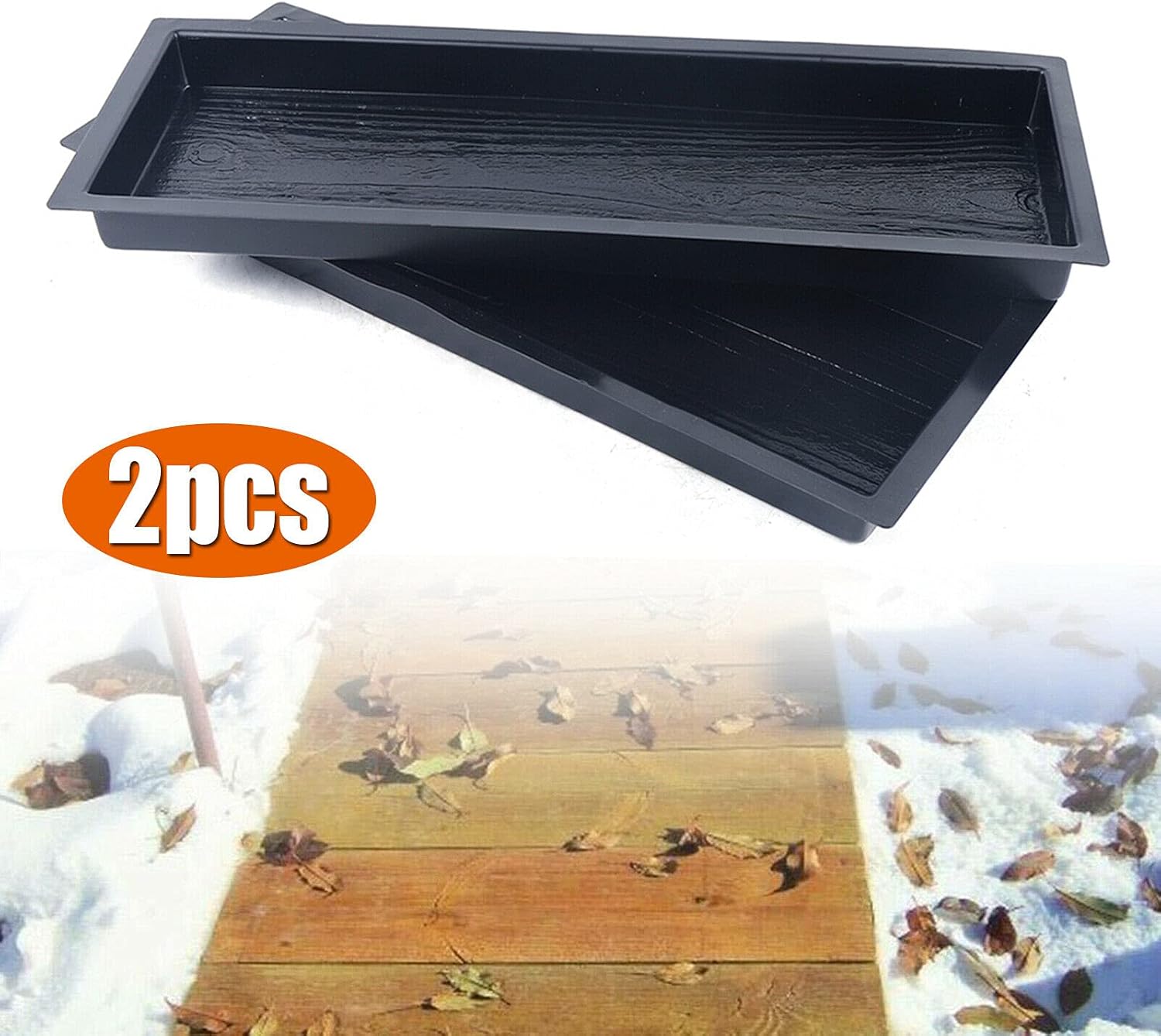 2 Pack Stepping Stone Concrete Molds Old Wooden Boards Set 23', Wood Board Concrete Cement Mould Walk Maker