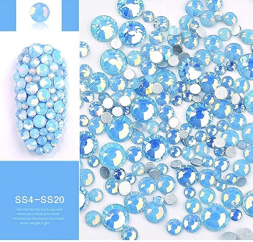 Miniatura 7 de DAODER Paquete de 4 diamantes de imitación de ópalo brillantes para uñas 3D, diamantes de imitación de cristal y dijes, decoración de uñas, gemas de