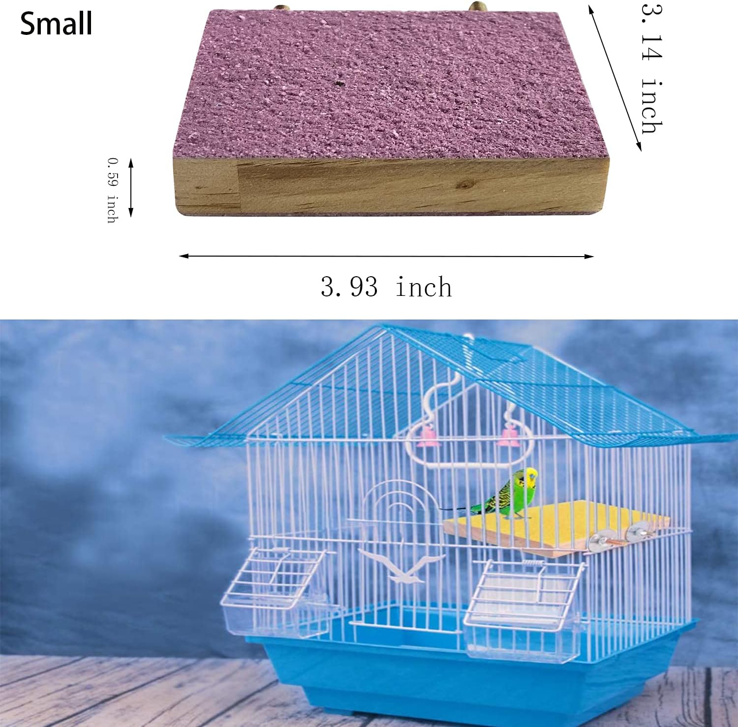3 Pcs Bird Stand Platform, Wood Playground Paw Grinding Clean, for Pet Parrot, Rat Mouse Cage Accessories Exercise Toys, Random Color