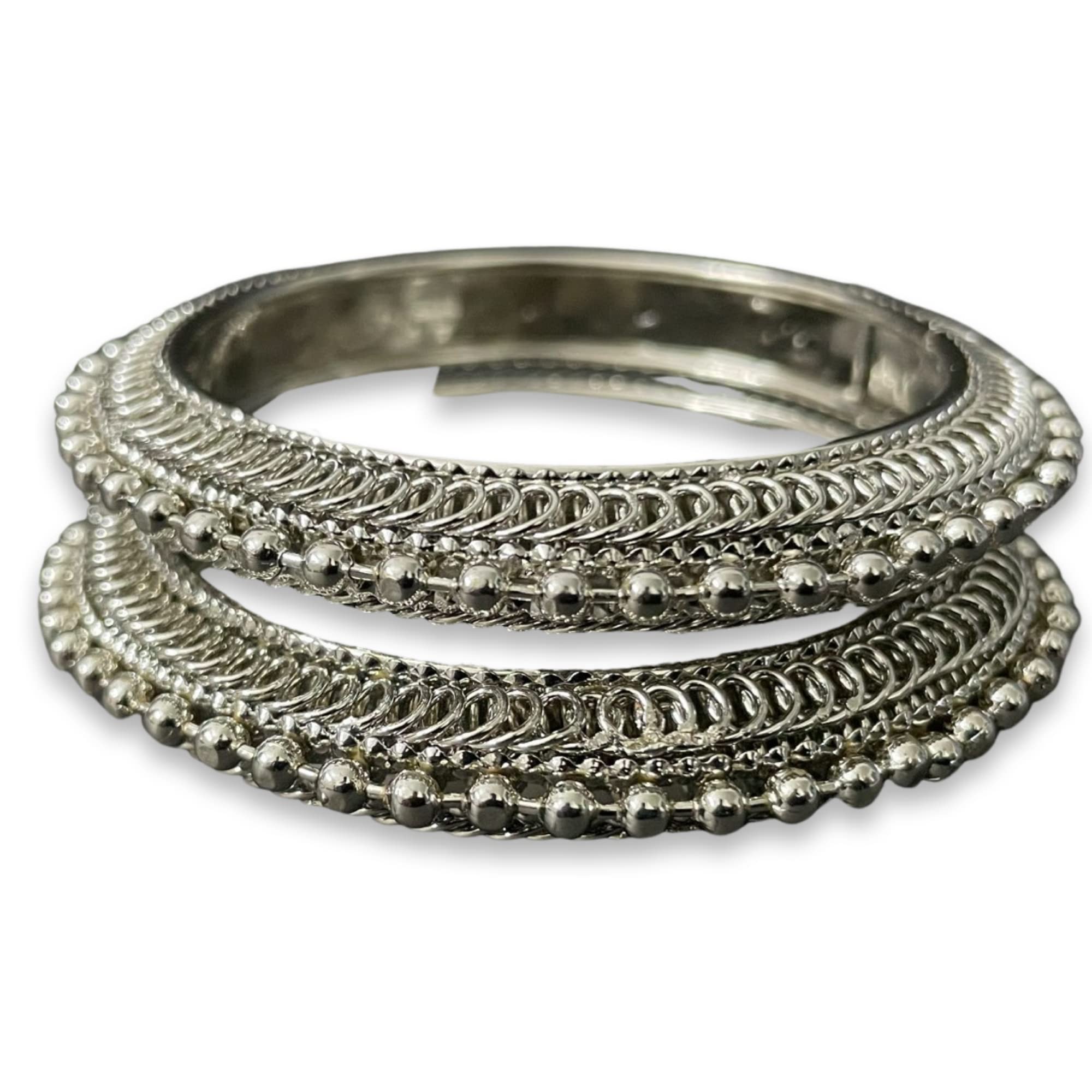 GenericEUPHORIA Handcrafted Black metal Set of 2 oxidized Bangles Collection for Women and Girls - Fashion Jewelry Accessories for Festive and Wedding Occasions