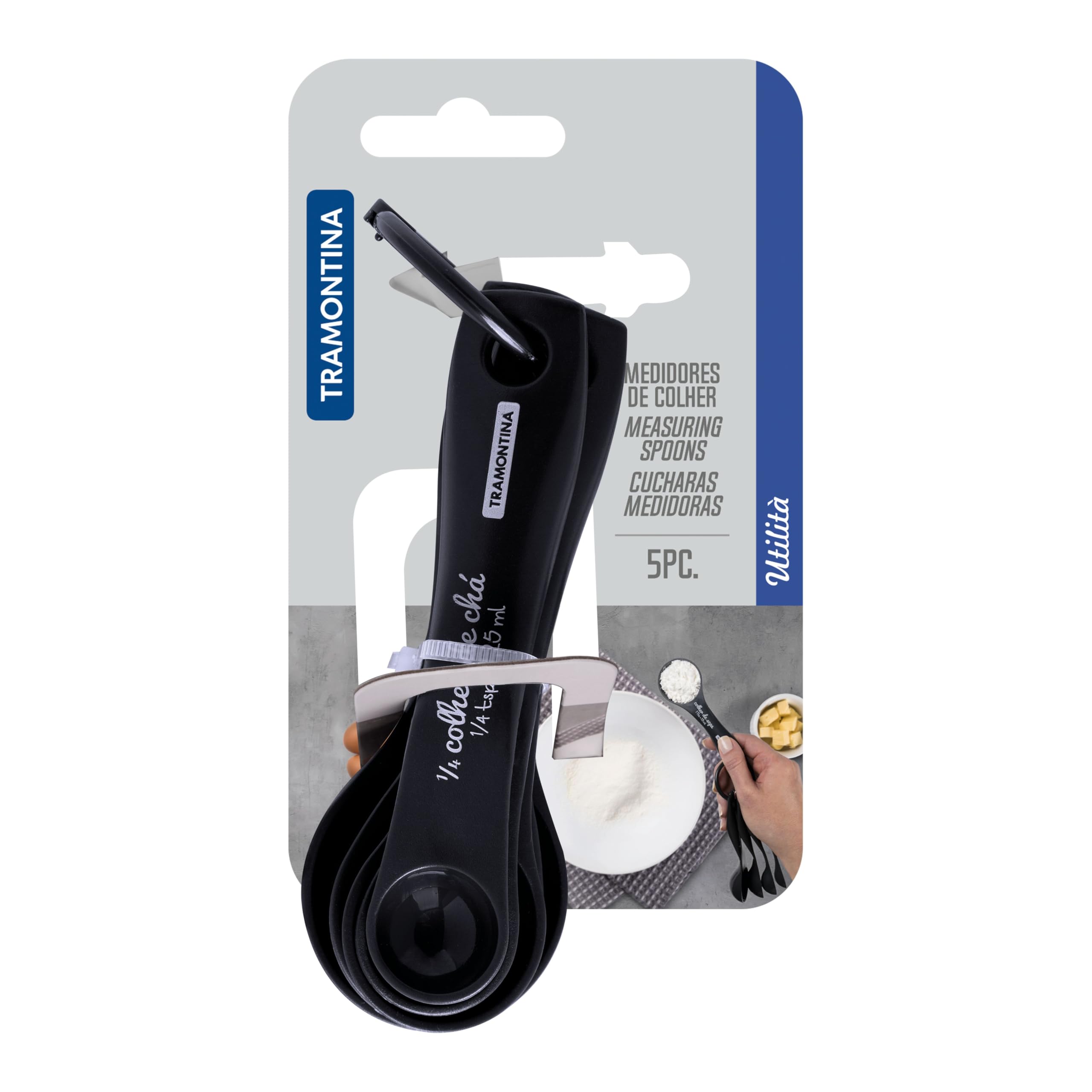 Set of Measuring Spoons Tramontina Utility ABS Graphite 5 Pieces