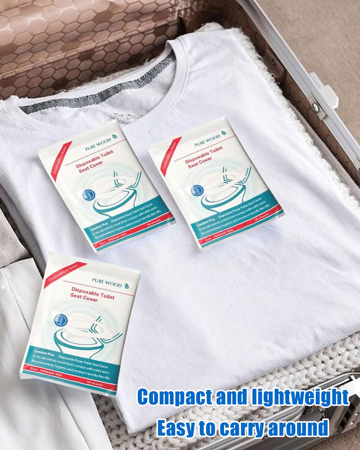 Copriwater Usa e Getta 60 PCS Coprisedile WC Monouso Igienici Biodegradabili per Viaggi Hotel