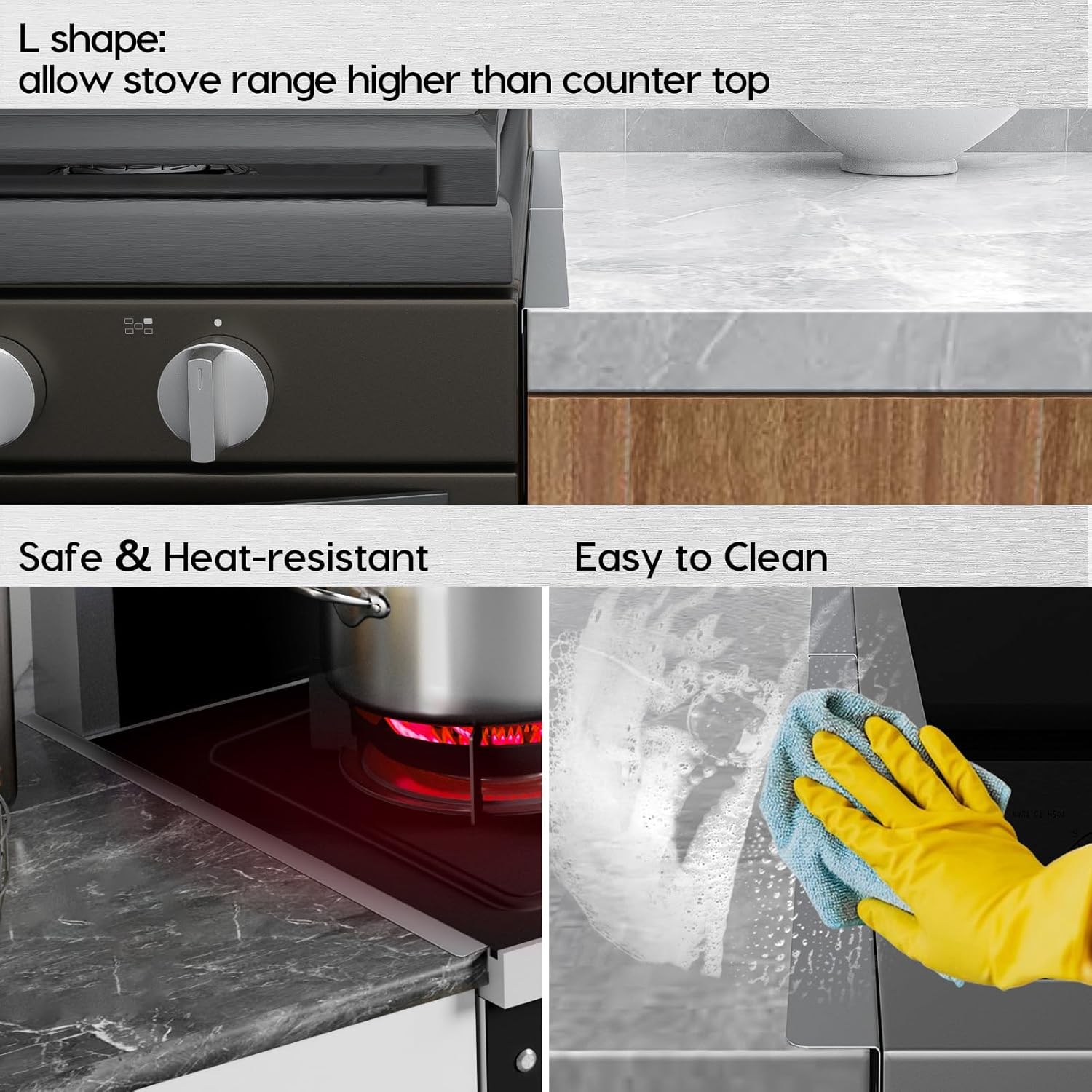 VIESEMBO Stove Gap Covers Stainless Steel, Retractable Oven Gap Filler for Stove and Counter, Stove Top Covers for Electric Stove,28.5x20 Inch Glass Stove Top Protector