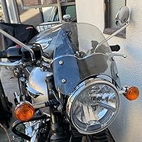 Vista 1 de Parabrisas de motocicleta doble burbuja para Bonneville T100 T120 2016 2017 2018 2019 2020 2021 2022 2023 2024 Deflector Flyscreen (humo claro)